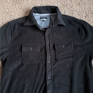 Free Nature Button Up Shirt Fleece Large Black